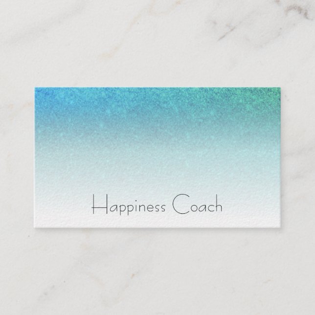 Carte De Visite *~* TURQUOISE AQUA BLUE White Gradient Parties sci (Devant)