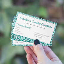 Turquoise avec Motif en dentelle Crochet blanc