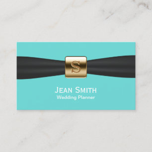 Carte De Visite Turquoise Black Ribbon Mariage Planification des é