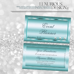 Carte De Visite Turquoise chatoyant avec Diamonds Professional Mod