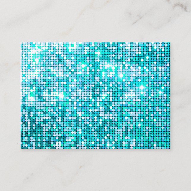 Carte De Visite Turquoise chic unique de parties scintillantes de (Devant)
