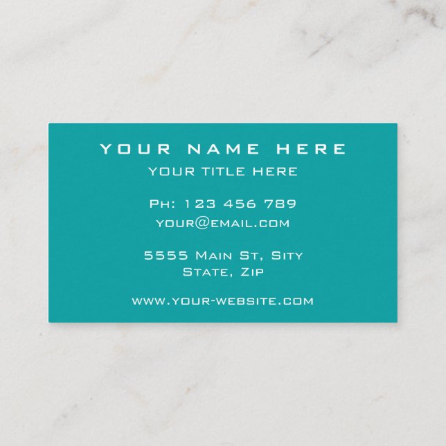 Carte de visite Turquoise - Choisir les couleurs e (Dos)