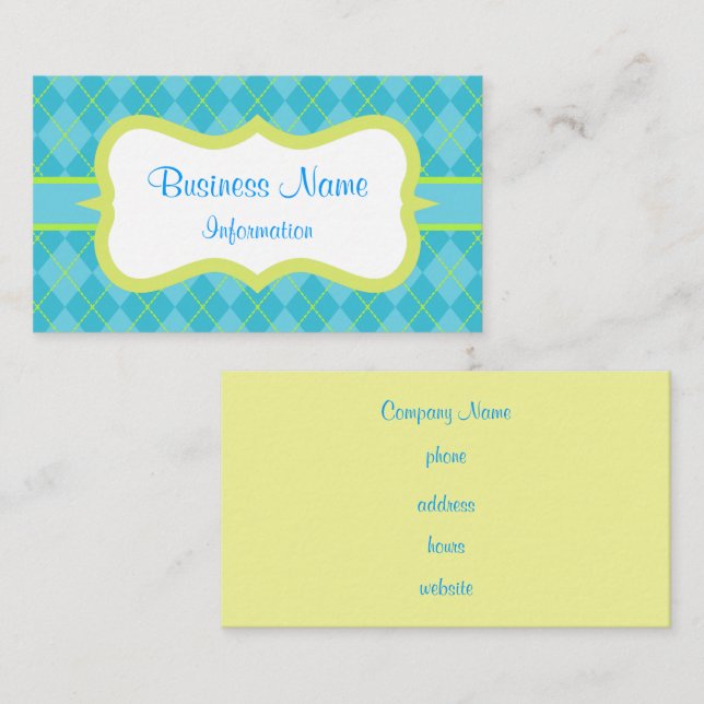Carte de visite Turquoise clair (Devant / Derrière)