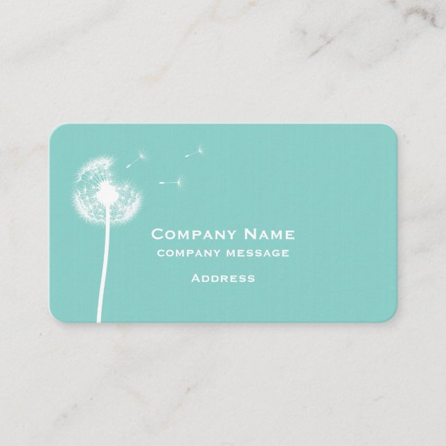 Carte de visite Turquoise Dandelion (Devant)
