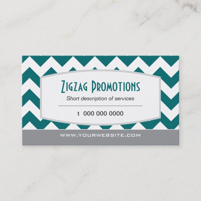 Carte de visite turquoise de Chevron (Devant)