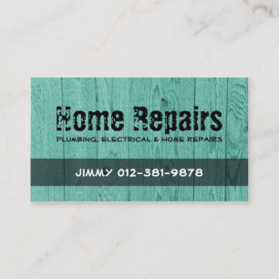 Carte de visite Turquoise de clôture en bois