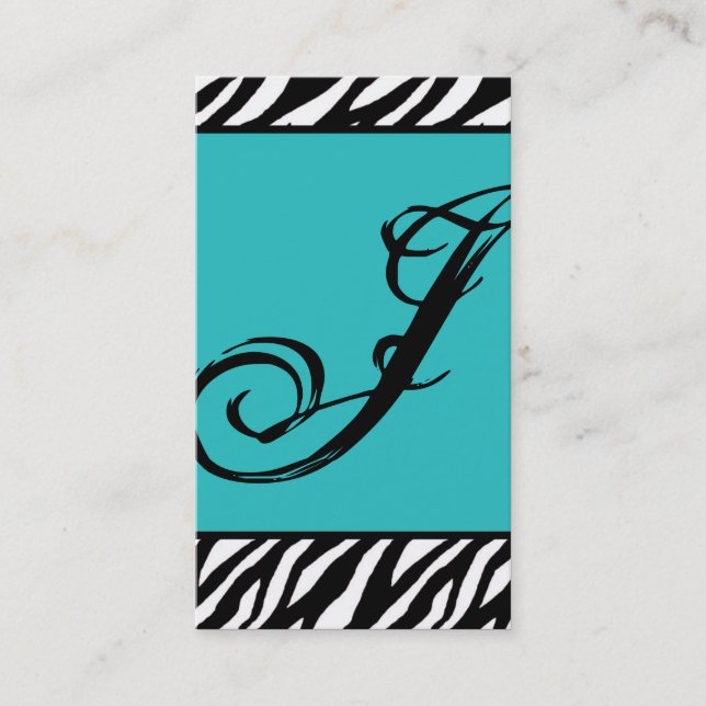 Carte de visite turquoise de motif d'impression de (Devant)