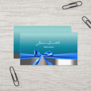 Carte de visite turquoise de technicien de clou de