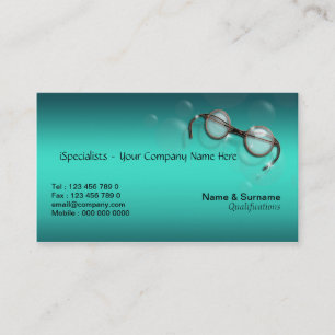 Carte De Visite Turquoise d'oeil d'opticien d'optique