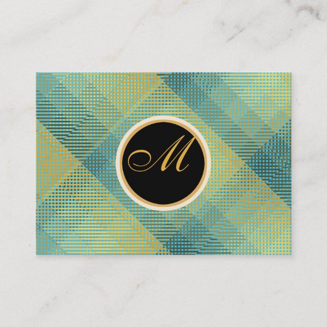 Carte De Visite Turquoise élégante de motif (Devant)