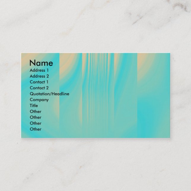 Carte De Visite Turquoise et orange pâle (Devant)
