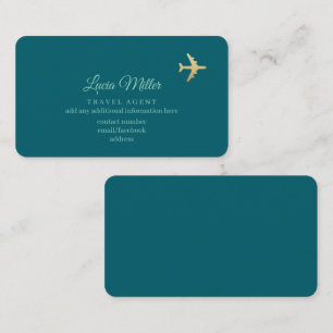 Carte de visite Turquoise foncé pour un agent de v