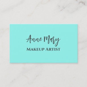 Carte De Visite Turquoise Gray Pastel Maquillage couleur Artiste S