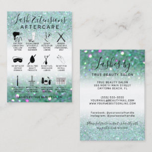 Carte De Visite Turquoise Green Parties scintillant Lash extension