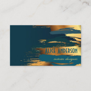 Carte De Visite Turquoise luxe élégant or moderne glacier designer