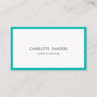 Carte De Visite Turquoise luxe minimaliste chic