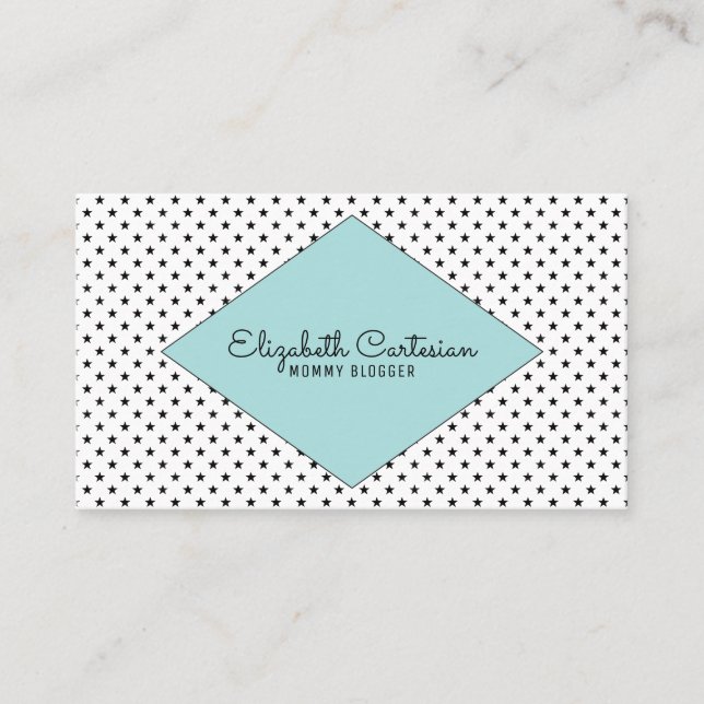 Carte de visite Turquoise Modern Stars (Devant)