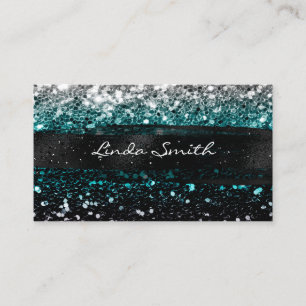 Carte De Visite Turquoise Multi Confetti Parties scintillant Pince
