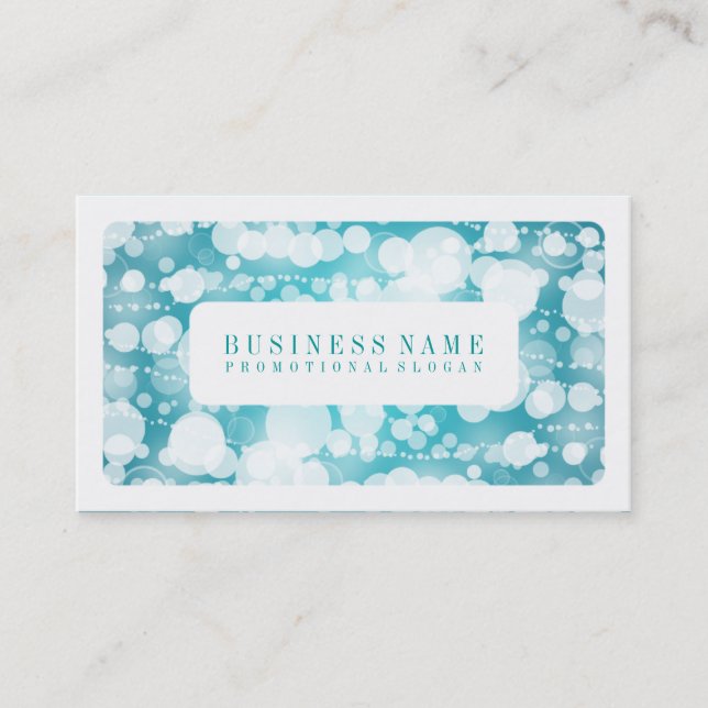 Carte De Visite Turquoise pointillée simple (Devant)