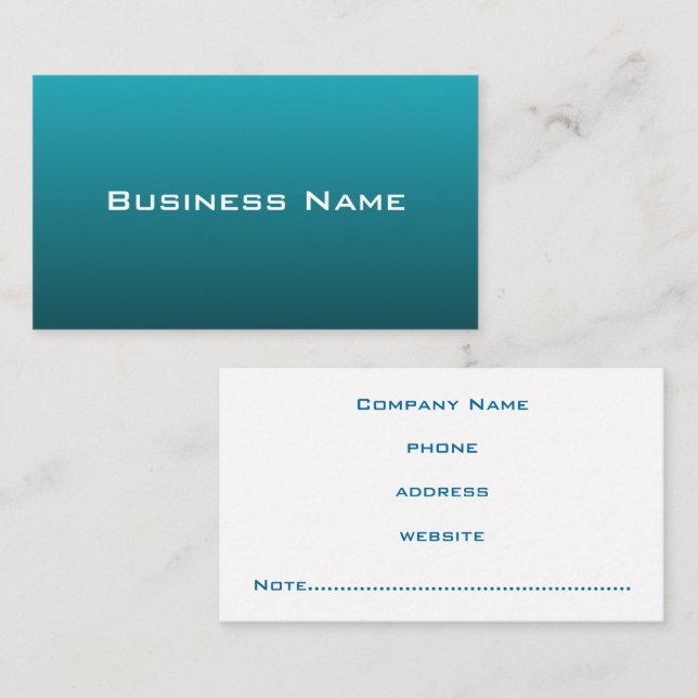 Carte de visite Turquoise profond (Devant / Derrière)