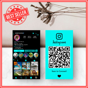 Carte De Visite Turquoise Realtor Instagram QR social