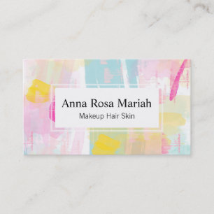 Carte De Visite *~* Turquoise rose jaune Abstrait Pastel Moderne