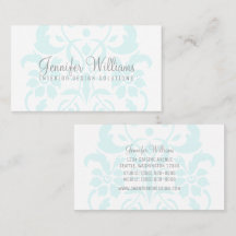 Carte de visite Turquoise subtil Damask