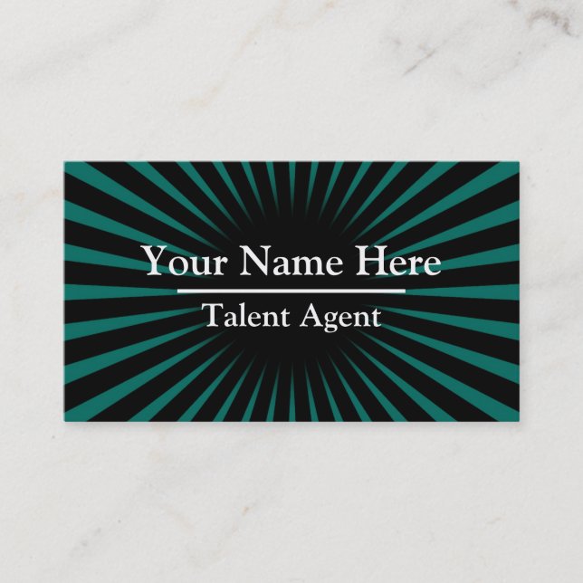 Carte De Visite Turquoise Sunray personnalisé (Devant)