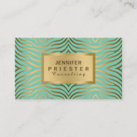 Turquoise-vert et or Zebra Stripes Motif
