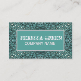 Carte De Visite turquoise western country cuir mode cowgirl