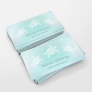 Carte De Visite Turquoise White Turtle Beach Location de façade