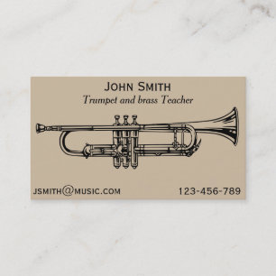 Carte De Visite Tuteur de musique d'instrument en laiton de