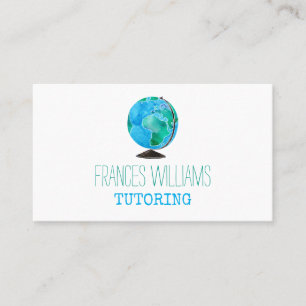 Carte De Visite Tuteur de rappel de cours particuliers de globe