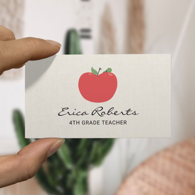 Carte De Visite Tuteur enseignant à la pomme et au ver mou (Créateur téléchargé)