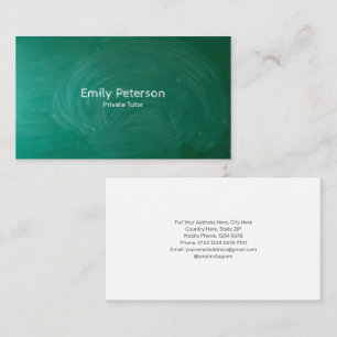 Carte De Visite Tuteur privé de tableau de bord vert