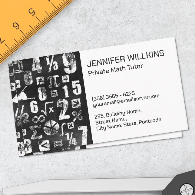 Carte De Visite Tuteur privé en mathématiques - Enseignant en math (Créateur téléchargé)