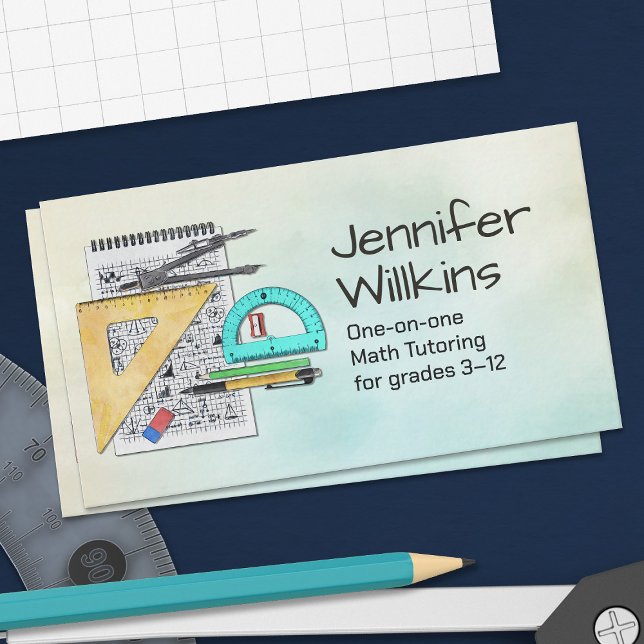 Carte De Visite Tuteur privé en mathématiques - Enseignant en math (Créateur téléchargé)