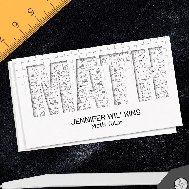 Carte De Visite Tuteur privé en mathématiques - Enseignant en math (Créateur téléchargé)