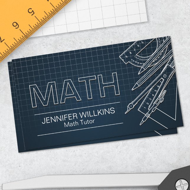 Carte De Visite Tuteur privé en mathématiques - Enseignant en math (Créateur téléchargé)