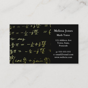 Carte De Visite Tuteur/professeur de maths de tableau noir