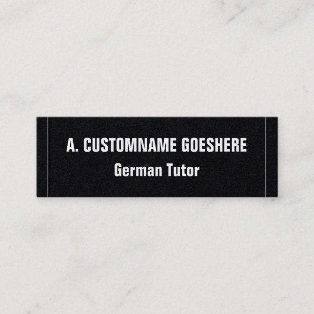 Carte de visite Tutor allemand à clé basse (Devant)