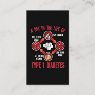 Carte De Visite Type 1 Soutien au diabète T1D Sensibilisation au d