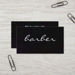 Carte De Visite Type de barbier noir et blanc de luxe simple