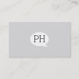 Carte De Visite Type de serif Monogramme Parler bulle Cloud gris