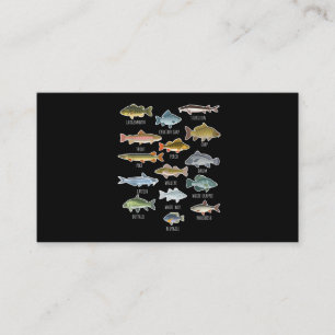 Carte De Visite Types D'Espèces De Poissons D'Eau Douce Pêche