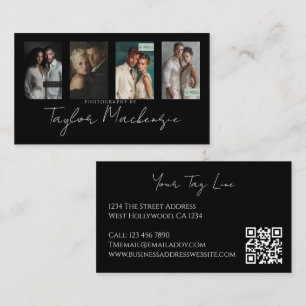 Carte De Visite Typographie 4 Code QR personnalisé pour modèle de