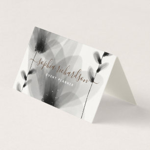 Carte De Visite Typographie à signature florale chic
