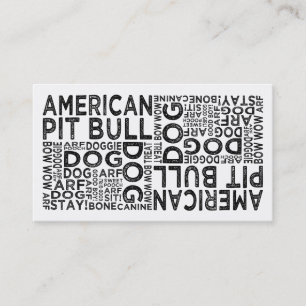 Carte De Visite Typographie américaine de pitbull
