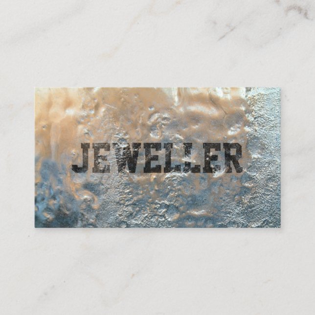 Carte De Visite Typographie créative de bijoux de glace congelée (Devant)