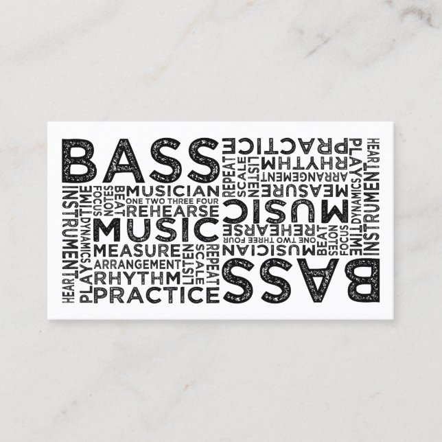 Carte De Visite Typographie de basse (Devant)